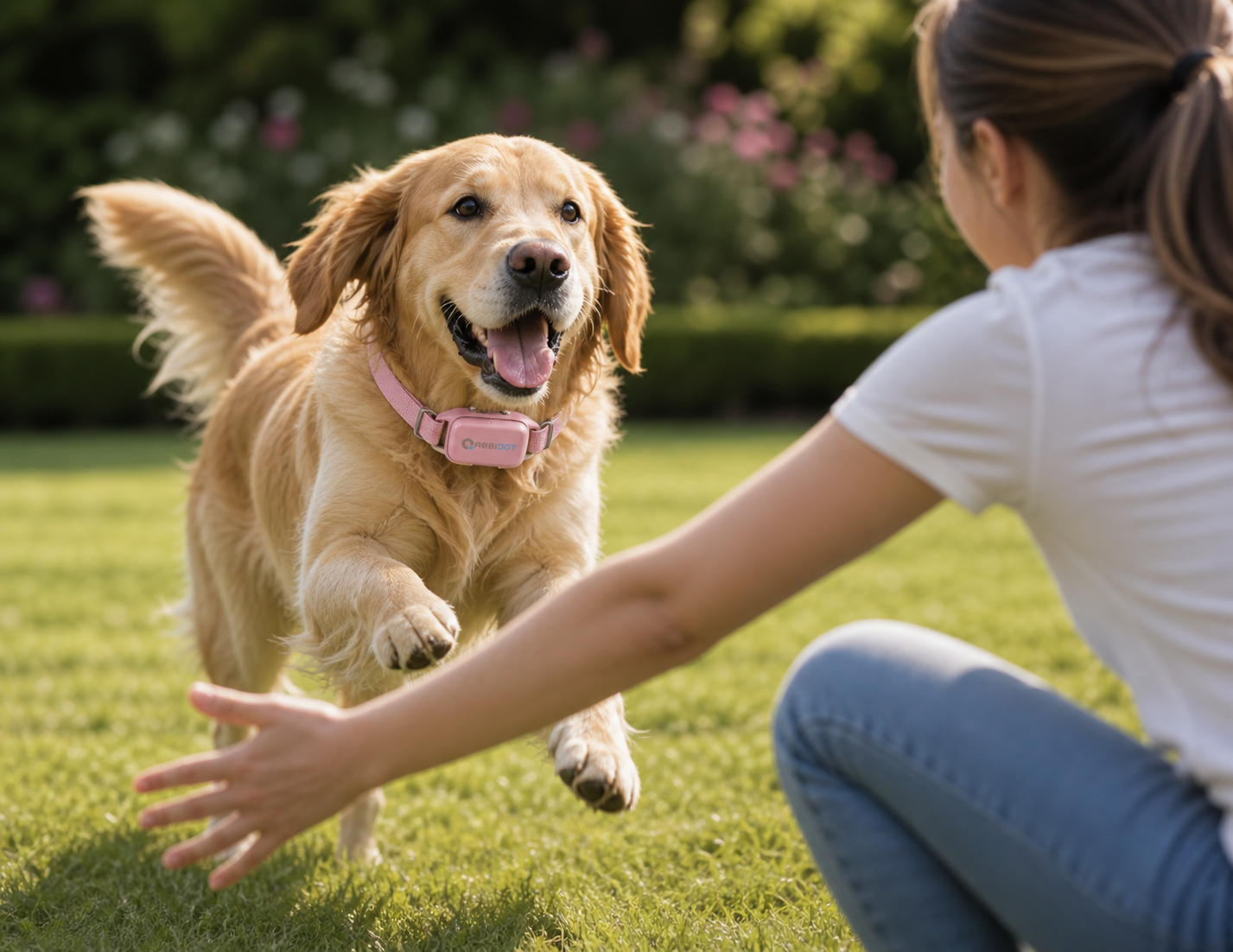 Pink Dog Training Collar with Remote, Rechargeable, Waterproof IPX7, 5 Training Modes (Beep, Vibration, Adjustable Stimulation), 3300ft Range, Adjustable for Medium Large Dogs